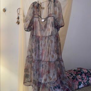 Floral Sheer Dress H&M nwt spring XL DRESS